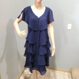 NWOT SLNY party/wedding guest dress navy blue size 10